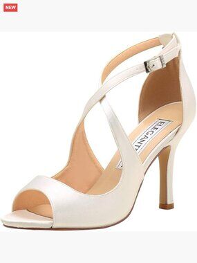 Strappy Peep Toe Heeled Sandals with Buckle Closure for Wedding & Prom